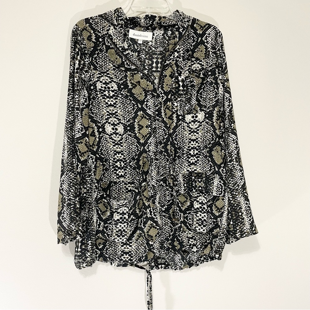 Daniel Rainn Snake Skin Hooded Lightweight Jacket Size Small
